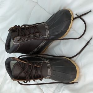 TOTES sherpa lined brown leather duck boots size 7